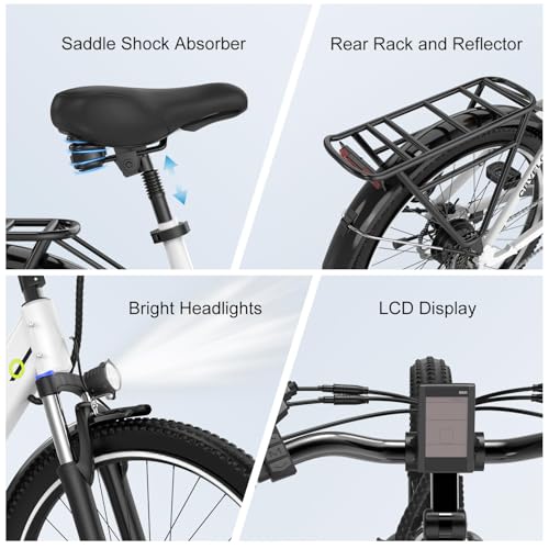 1000 Peak Electric Bike for Adults, 80 Miles Removable Battery, 26" 7-Speed D960