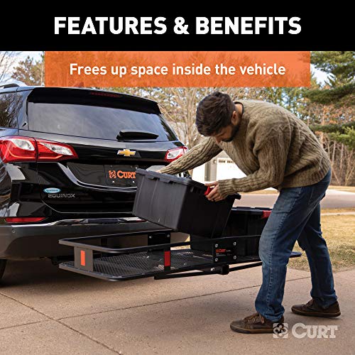 CURT 18152 60 x 24-Inch Hitch Cargo Carrier, 500 lbs Capacity, Black Steel W52353