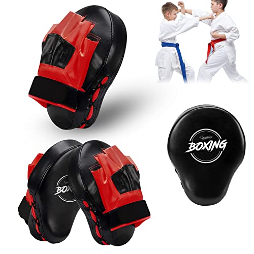 Valleycomfy Boxing Curved Focus Punching Mitts Leatherette Training Pads D262