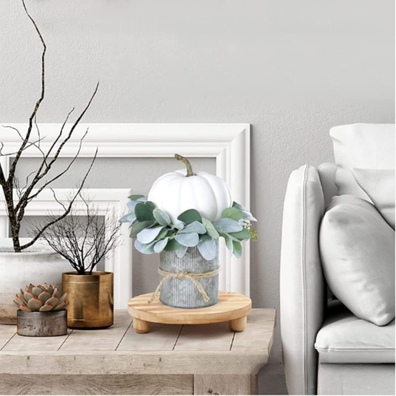 Wood Riser 2 Pack Round Wooden Pedestal Stand for Display G714