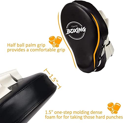 Valleycomfy Boxing Curved Focus Punching Mitts Leatherette Training Pads D262