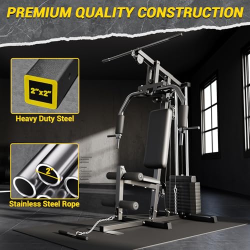 Home Gym Machine with 100LBS Weight Stack, Full Body Workout Station F6223