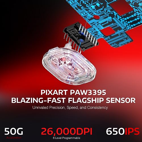 ATTACK SHARK X3 Wireless Gaming Mouse, 49g Ergonomic, PAW3395 26K DPI, White C238377