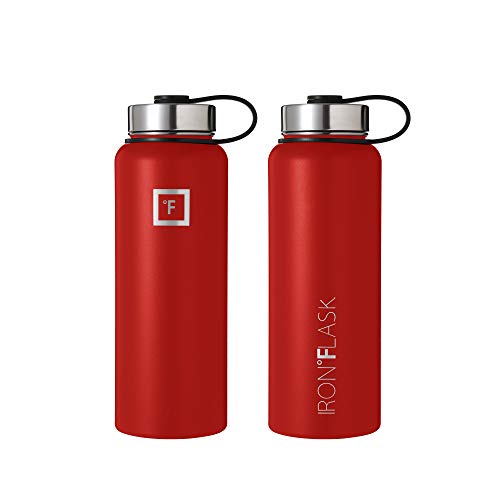 IRON °FLASK Stainless Steel Insulated Water Bottle with 3 Lids, 40 oz U19688
