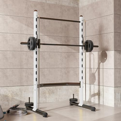 Soozier Squat Rack with Pull-Up Bar, Adjustable Power Rack for Home Gym I377