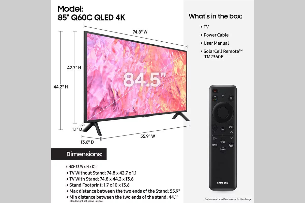 SAMSUNG 85" Class Q60C QLED 4K Smart TV H4881