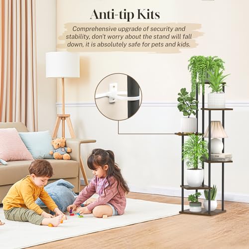 6 Tier Metal Wood Corner Plant Stand Indoor Outdoor H78199