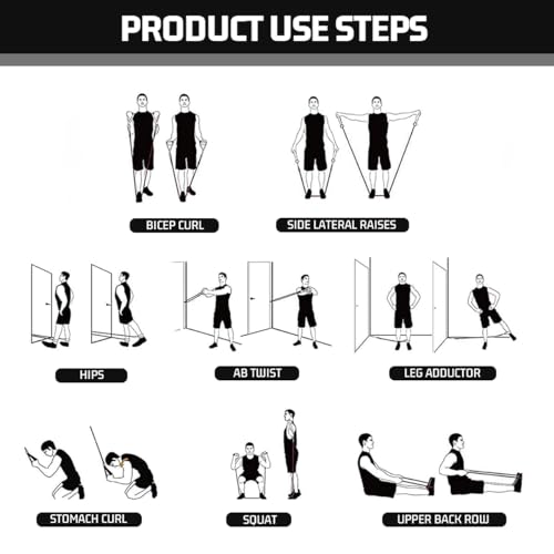 VEICK Resistance Bands with Handles for Home Workout O75059