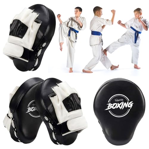 Valleycomfy Boxing Curved Focus Punching Mitts Leatherette Training Pads D262