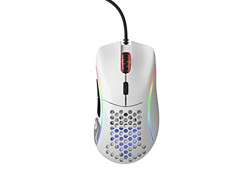 Glorious Model D Wired Gaming Mouse - 68g Honeycomb RGB Ergonomic, Matte White M160012