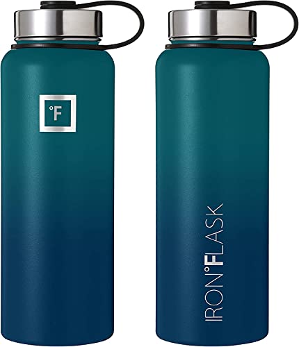 IRON °FLASK Stainless Steel Insulated Water Bottle with 3 Lids, 40 oz U19688