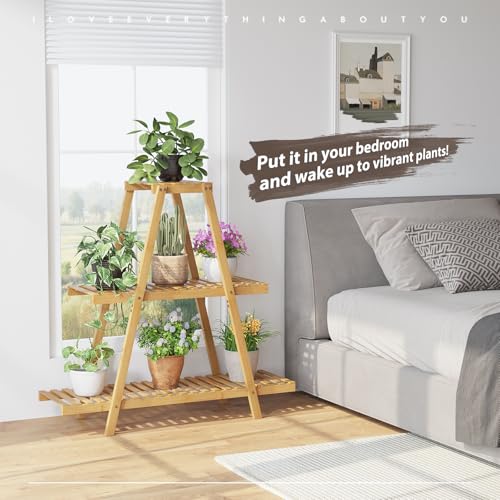Bamboo 3 Tier Plant Stand Indoor Outdoor G488