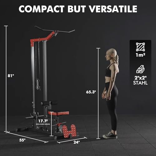 Mikolo LAT Pulldown Machine with Leg Hold Down and Cable Row Attachments W639986