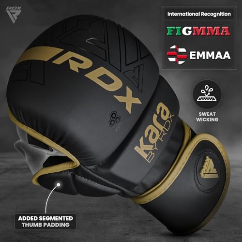 RDX MMA Gloves Hybrid Open Palm Maya Hide Leather Wrist Support Boxing Training Z623139