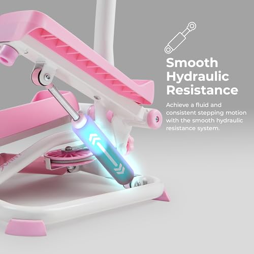 Sunny Health & Fitness 2-in-1 Smart Stepper Machine with Resistance Bands T171583