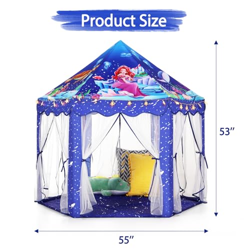 Monobeach Princess Tent Girls Large Playhouse with Star Lights L847553