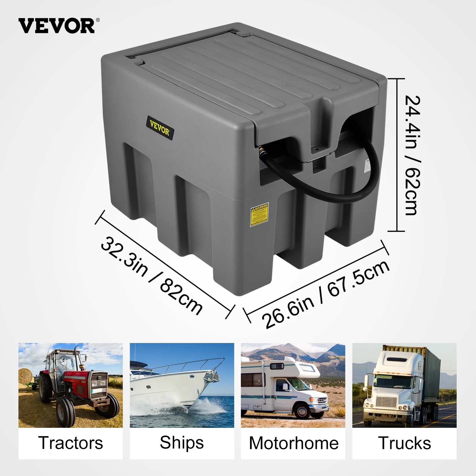 VEVOR Portable Diesel Tank 58 Gallon with 12V Electric Transfer Pump P6489