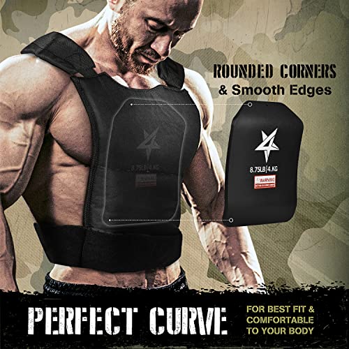 Yes4All Weight Vest Plates 5.75-19.75LB Pairs, Curved Ergonomic Design T472741