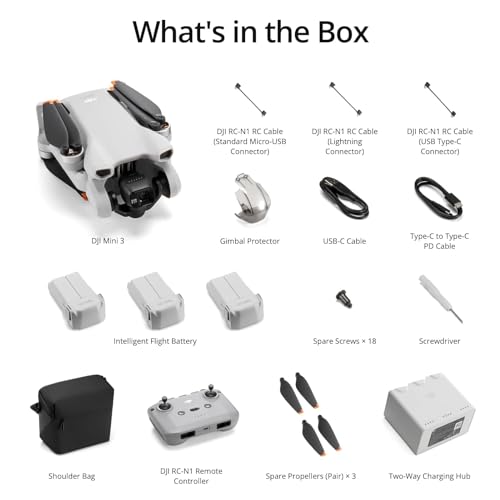 DJI Mini 3 Fly More Combo, 4K HDR Mini Camera Drone with 3 Batteries K62414