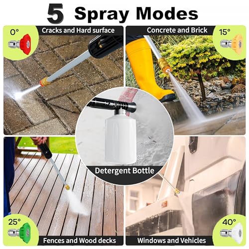 Electric Pressure Washer 4500 PSI 3.2 GPM with 4 Nozzles and Foam Cannon G786027