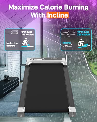 Under Desk Treadmill 2.5 HP Portable Walking Pad with Remote Control, Silver T6880