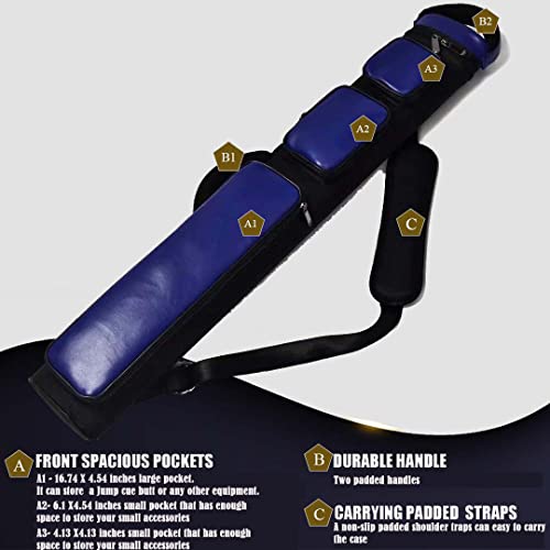 Champion Nylon/Leatherette Billiard Pool Cue Stick Hard Carrying Case Y844595