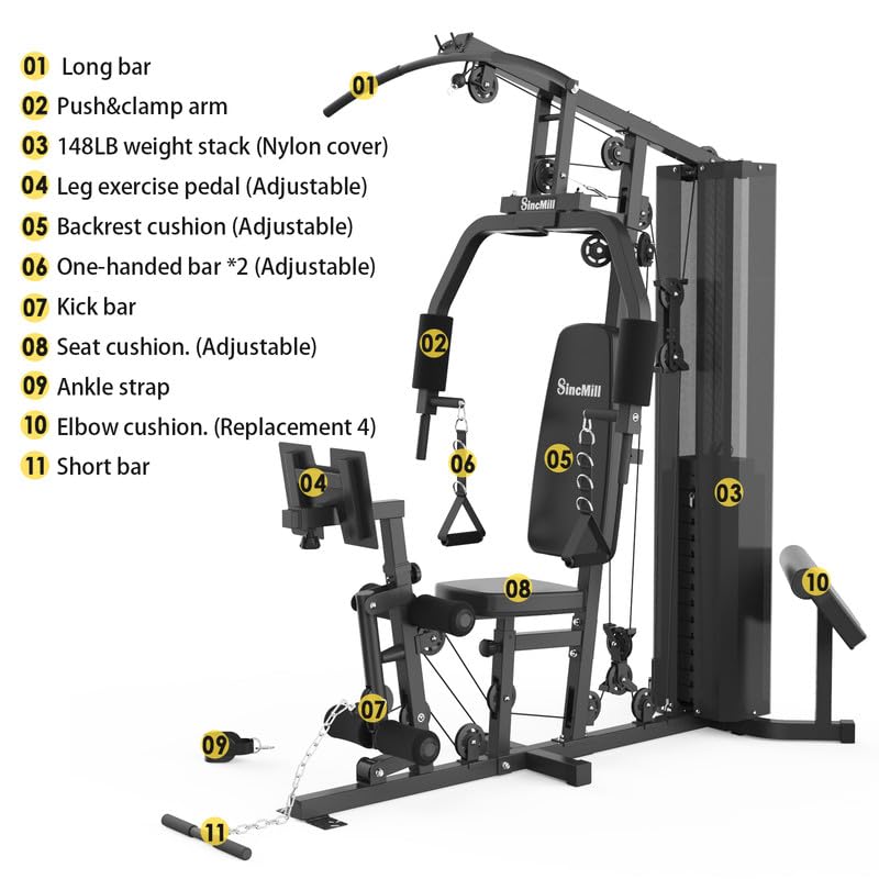 SincMill Home Gym Multifunctional Full Body Workout Equipment R3258