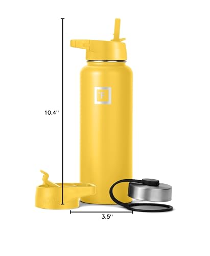 IRON °FLASK Stainless Steel Insulated Water Bottle with 3 Lids, 40 oz U19688