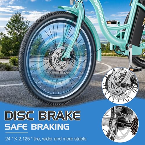 MOONCOOL Electric Tricycle for Adults 350W 36V Removable Battery 7 Speeds P222040