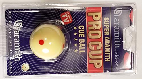 Aramith 2-1/4" Regulation Size Billiard Pool Ball Super Pro Cup Cue Ball with 6 Red Dots T50637