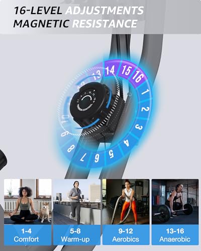 Foldable Exercise Bike with 16-Level Magnetic Resistance for Home T532