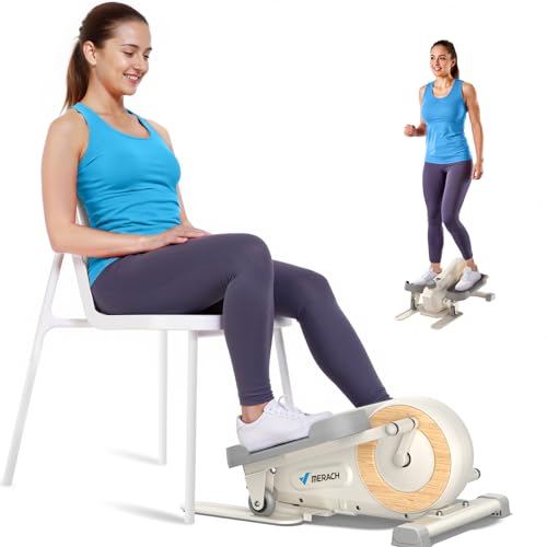 MERACH Under Desk Elliptical Machine Seated Pedal Exerciser for Seniors, 8 Resistance Levels N161530
