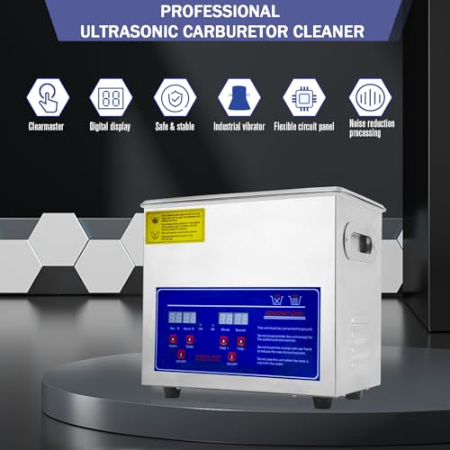 Heated Ultrasonic Parts Cleaner 3L with Digital Timer, 110V G276