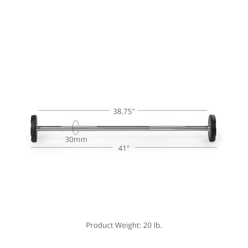 Titan Fitness Rubber Curl Fixed Barbells, Pre-Loaded Weight Bar Y406