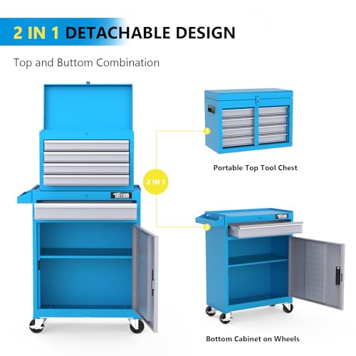 TUFFIOM 5-Drawer Rolling Tool Chest with Lockable Wheels X4579