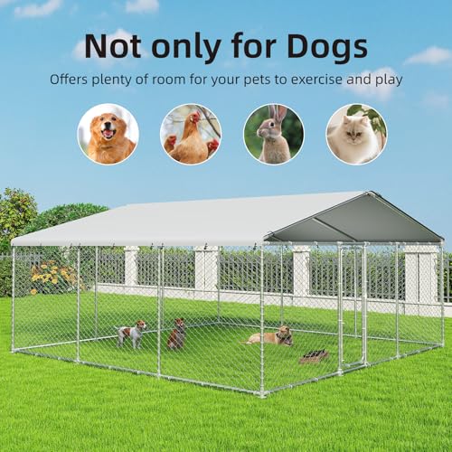 Extra Large Outdoor Dog Kennel with Waterproof Cover and Security Lock I101