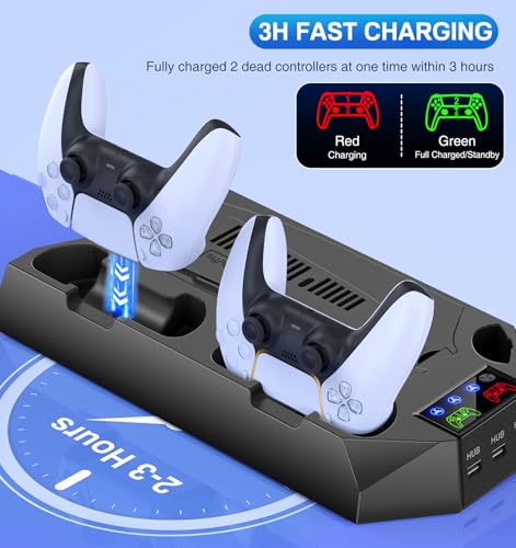 PS5 Slim/Pro Cooling Station with Controller Charger, White M8682