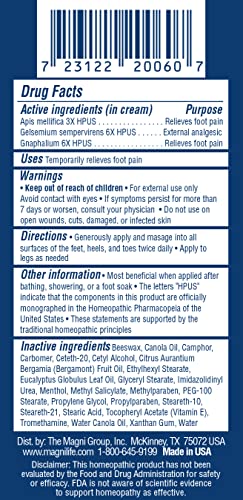 MagniLife Pain Relieving Foot Cream with Beeswax and Eucalyptus, 4oz U628795