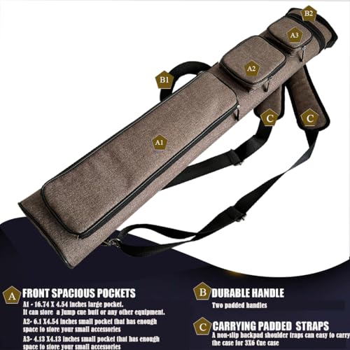 Champion Nylon/Leatherette Billiard Pool Cue Stick Hard Carrying Case Y844595