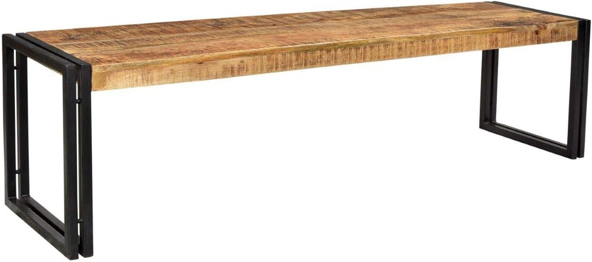 Timbergirl Hand-Crafted Reclaimed Wood and Metal Bench, 50-Inch J99976