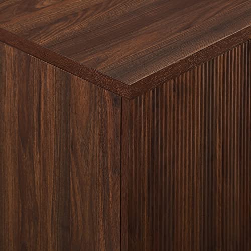 Walker Edison Reema Fluted 4-Door Kitchen Sideboard Buffet Console, 69 Inch, Coastal Oak V903859