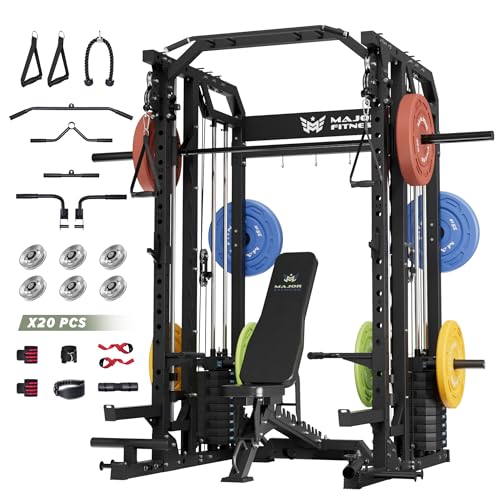 Major Fitness Smith Machine Drone2 Premium All-in-One Home Gym with Aluminum Pulley Set J82580