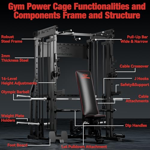 Waxman Smith Machine with Cable Crossover System for Home Gym U247