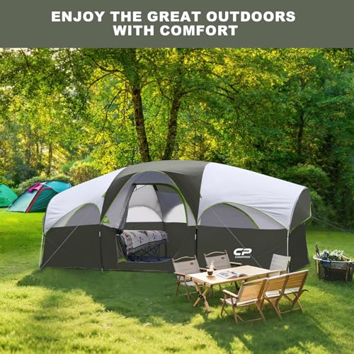 CAMPROS CP Tent 8 Person Weather Resistant Family Camping Tent with Carry Bag Z5924