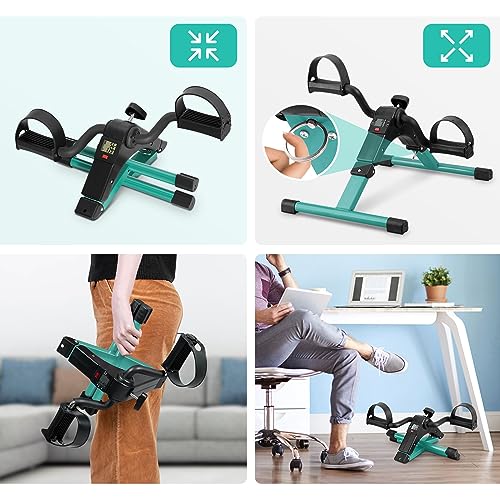 Uten Folding Pedal Exerciser, Under Desk Bike with LCD Monitor C98402