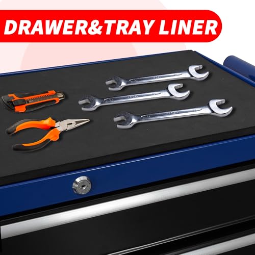 6-Drawer Rolling Tool Chest Cabinet with Wheels and Locking, Black W270288