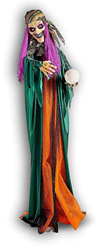 Animated Talking Fortune Teller Witch Halloween Decor A585309