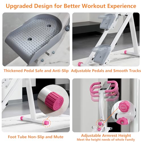 Vertical Climber Exercise Machine for Home Gym, Adjustable Handlebar, Blue Q499