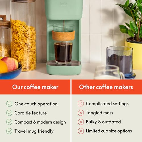 BELLA Single Serve Coffee Maker, K Cup & Ground Compatible, Auto Shutoff X237