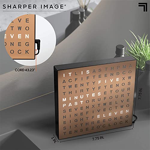 Sharper Image LED Light-Up Word Clock, Modern Electronic Desk & Wall Clock H8234